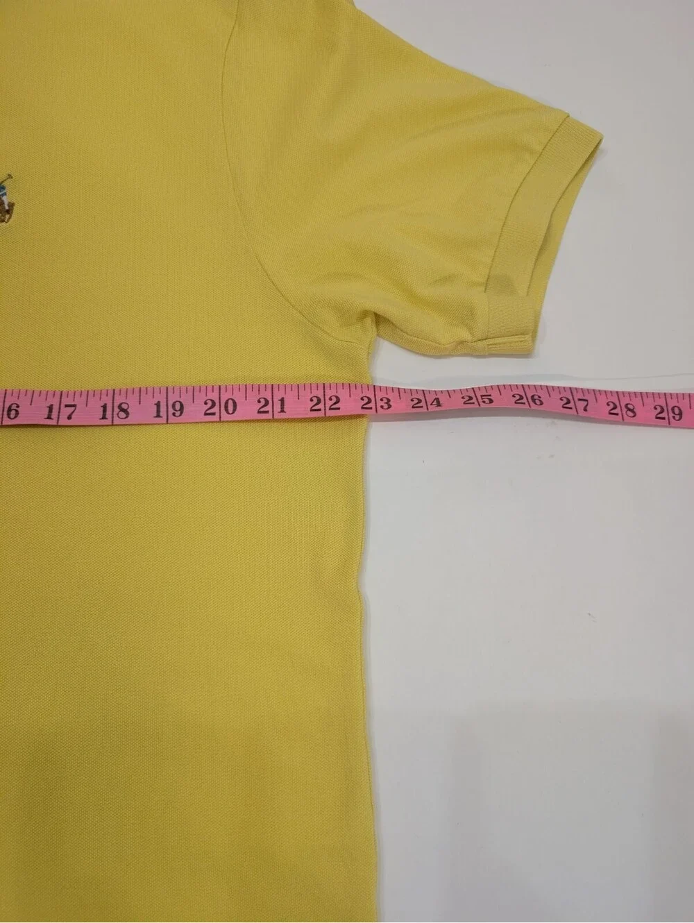 Polo Ralph Lauren Shirt Mens L Yellow Classic Fit Flesh Pony Pima Soft Touch